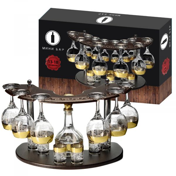 Minibar 13pr: decanter + stacks + glasses LOFT MB06-121 Minibar 13pr: decanter + stacks + glasses LOFT MB06-121