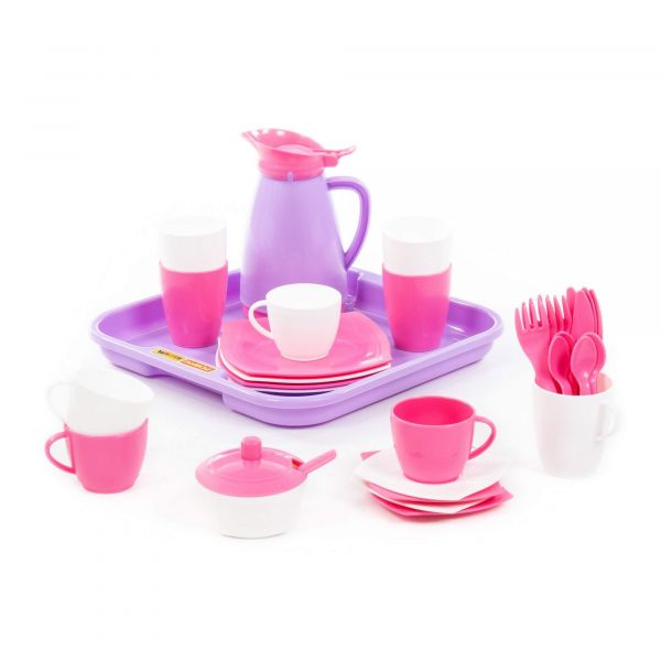 Set of children's dishes "Alice" for 4 persons with a tray Pretty Pink 40657 Set of children's dishes "Alice" for 4 persons with a tray Pretty Pink 40657