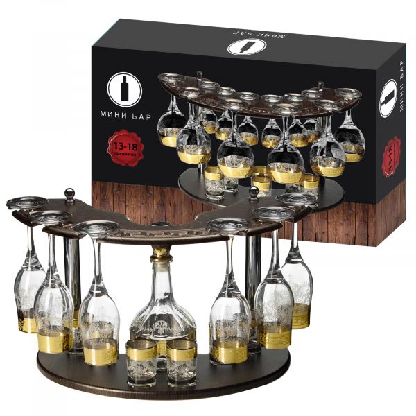 Minibar 13pr: decanter + stacks + glasses Harmony MB06-111,, Minibar 13pr: decanter + stacks + glasses Harmony MB06-111,,