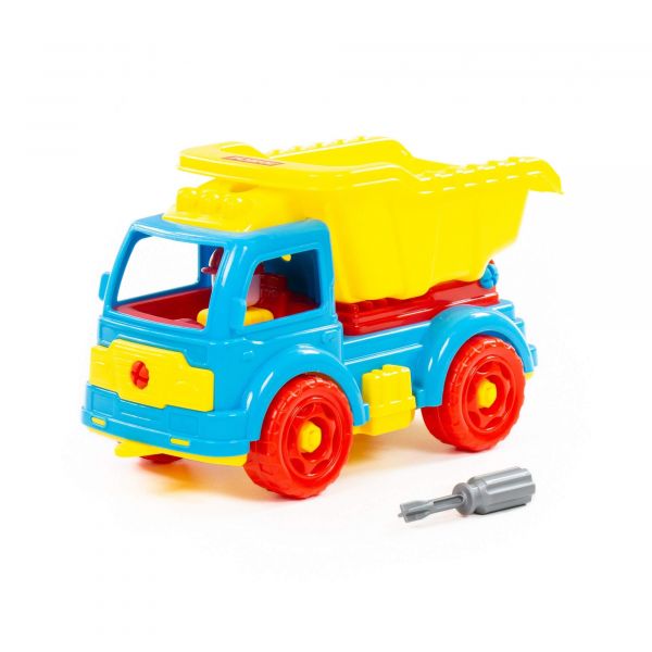 Constructor-transport "Car-dump truck" (27 elements) (in a grid) 73006 Constructor-transport "Car-dump truck" (27 elements) (in a grid) 73006